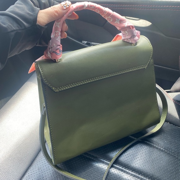 Firenze purse bag olive green Itlian leather (not scarf included) - Picture 2 of 7
